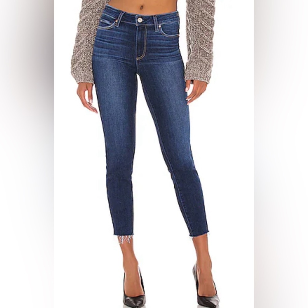 Paige Kylie Crop raw hem jeans size 31 length 35” inseam 25.5”